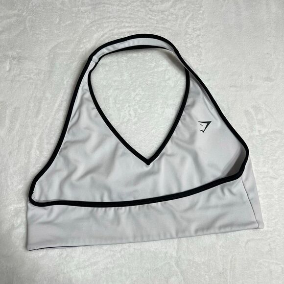 Gymshark Reversible Halterneck Sports Bra Black and White medium Women - Picture 5 of 5